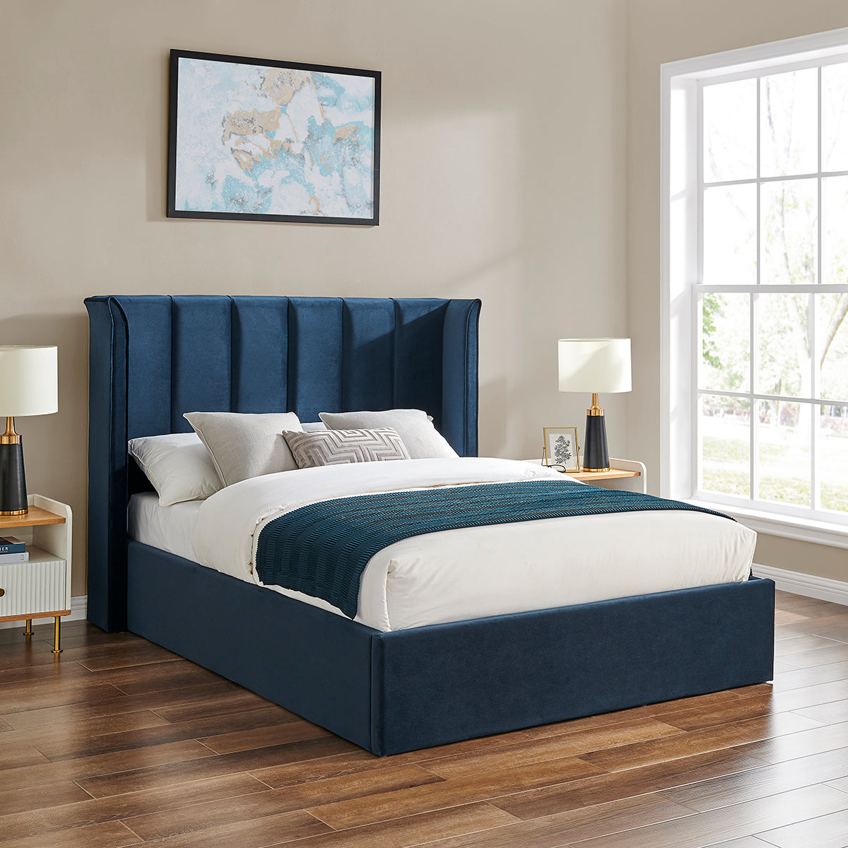 Polaris Navy Blue Storage Bed – Mattress Mick's